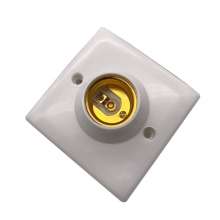 Concealed 86 lamp holder E27 lamp holder lamp holder series square lamp holder 86 square screw lamp holder lamp holder household industrial plastic flat lamp holder