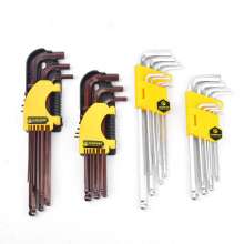 Factory direct sales Hexagon 9 piece set long and long ball head Hexagon wrench set Hexagon set wrench