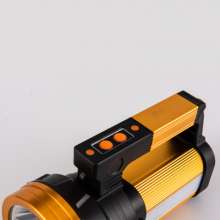 Long range light flashlight. Searchlight. Lighting. LED light. Rechargeable USB multi-function portable lamp. LED emergency searchlight lantern outdoor