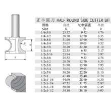 Woodworking milling cutter 1/2 shank cutter head bearing positive semicircular cutter engraving machine cutter head wooden stick milling cutter arc cutter flower cutter ball milling cutter carving