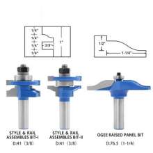 Woodworking milling cutter 3 piece set Huxi tenon joint knife Huxi side plate cutter Engraving machine cutter head Bakelite milling cutter Patchwork cutter 1/2 shank cutter head