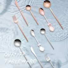 New product stainless steel soup spoon knife and fork family restaurant general western food tableware steak knife and fork dessert coffee spoon