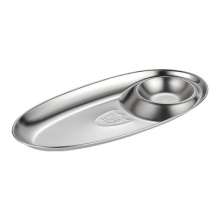 304 stainless steel snack plate seasoning plate oval plate divided plate sauce plate hotel barbecue restaurant snack plate