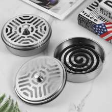 New product stainless steel mosquito coil box portable mosquito repellent outdoor with cover anti-mosquito coil box mosquito coil tray mosquito coil tray