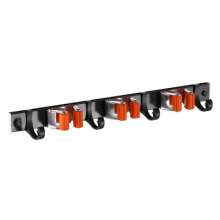 Space aluminum mop holder nail-free mop hanger with hook broom holder mop clip hook bathroom hardware pendant