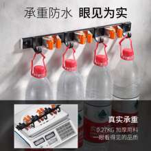 Space aluminum mop holder nail-free mop hanger with hook broom holder mop clip hook bathroom hardware pendant