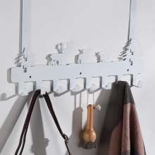 Nail-free seamless door behind the hook 6 hook 8 hook door back type creative coat hook coat hook metal storage rack