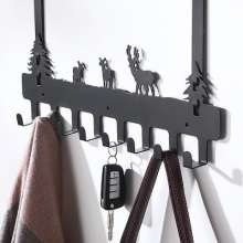 Nail-free seamless door behind the hook 6 hook 8 hook door back type creative coat hook coat hook metal storage rack