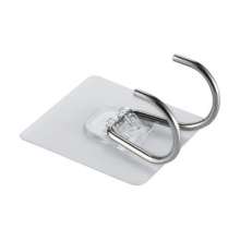 Manufacturer carton stainless steel solid hook wall-mounted bathroom toilet kitchen hook without punching door without magnet