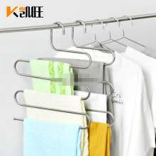 Kaiwang stainless steel pants rack bold 8MM multi-function magic S-type multi-layer pants clip hanging pants wardrobe storage pants rack