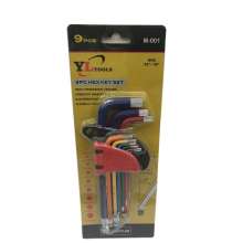Color hexagon socket set Extra long ball head Hexagon socket Hexagon wrench special hard Alloy steel hexagon wrench set Hexagon screwdriver L-shaped wrench ball head