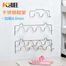 Stainless steel shoe rack bathroom kitchen special wall hanging type punch-free drying shoe rack slippers rack with hook shoe rack