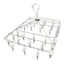 Stainless steel square folding single layer sock rack 4MM square folding double layer 52/42 clip drying rack non-magnetic drying rack