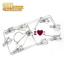 Stainless steel square sock rack 8 clip bold 2.5 line hanging sock rack drying rack underwear pantyhose clip factory direct sales