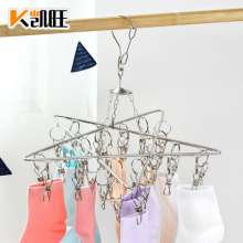 Stainless steel five star sock rack round single layer 4.0 thick 32 clip solid drying rack bold sock rack drying rack