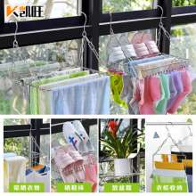 New product stainless steel sock rack multifunctional clothes rack balcony drying sock rack pants rack shoe rack bold 100 clip drying sock rack