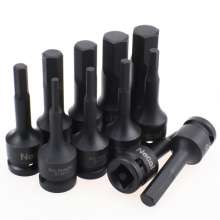 Niigata's official boutique imported 1/2 inner hexagon pneumatic conjoined blank pressing sleeve. Automobile protection tool. Sleeve. Press fitting big flying wind screwdriver sleeve H4-H19
