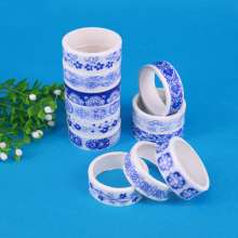 Chinese style element blue and white porcelain creative simple hand tearing and paper tape DIY hand account decorative tape custom