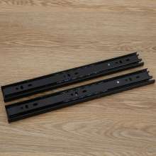 3508-35 wide-0.6-0.7 thick three-section three-fold steel ball furniture drawer mute slide rail track slide