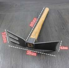 两用锄头 短木柄碳钢农用防脱小锄头 锄地种菜农具 园林园艺工具