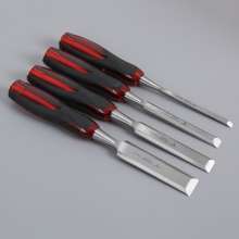 Carpenter's chisel with solid wood handle. Set slotting chisel, shovel flat chisel. Knock on woodworking tools