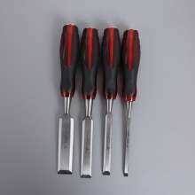 Carpenter's chisel with solid wood handle. Set slotting chisel, shovel flat chisel. Knock on woodworking tools