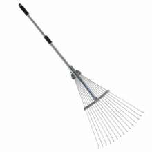 Metal grass rake, dead leaf rake, steel wire rake, telescopic rake, soil rake, multi-tooth rake, gardening and gardening tools