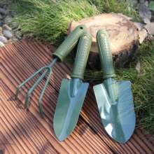 Four-piece gardening tool set, potted planting shovel, hoe, rake, flower shovel with plastic handle