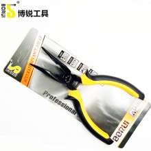 Borui double-color handle black-headed long-nosed pliers 6 inch long-nosed pliers