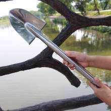 Stainless steel garden shovel Multifunctional shovel Outdoor agricultural pointed small shovel digging tree shovel Soil loosening garden tools