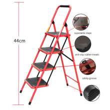 Yongkang Okem Import and Export. Domestic iron pipe ladders for cross-border exports. Thicken herringbone ladder. Anti-slip telescopic folding ladder three-step four-step household step ladder