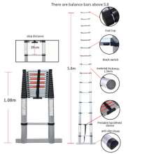 Single-sided aluminum alloy telescopic ladder for cross-border export. Ladder Folding ladder portable aluminum ladder. Household all-aluminum stairs. Bamboo ladder