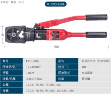 CPO-150A-200A manual hydraulic pliers crimping pliers crimping pliers cable wire terminal crimping crimping pliers hydraulic