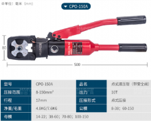 CPO-150A-200A manual hydraulic pliers crimping pliers crimping pliers cable wire terminal crimping crimping pliers hydraulic