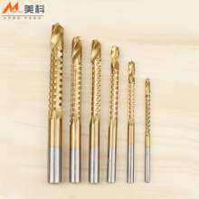 Meike 6 Drill Bits Twist Drill Set High Speed Steel Woodworking Multi-function Metal Wood Grooving Serrated Reamer