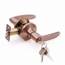 3518 ancient red steel wire drawing zinc alloy handle ball lock zinc alloy gold shape lock between guns Indoor door lock Bathroom lock room door lock Exterior door lock Ball lock