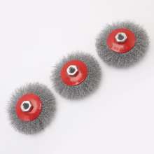 Manufacturers supply 3PC disc wire brush black wire angle grinder matching curved wire disc wire wheel