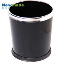 The manufacturer produces the hotel guest room special trash can, stainless steel ring, round uncovered trash can 10L