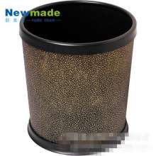 New Meida H0524 10L barrel leather round storage bin hotel guest room special plastic ordinary trash can