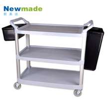 Three-tier service dining car, hotel multi-purpose three-tier dining car, round tube plastic dining car with barrel manufacturer