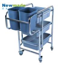 New Meida manufacturer supplies H0471 to produce catering service dinner plate collection and clean gray five-bucket tool cart