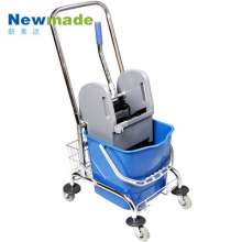 Manufacturers supply single bucket water squeezing truck 23L frame type flat mop combined microfiber mop