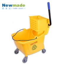 Double bucket water squeezing truck 34L flat mop water squeezing truck mop bucket pressing plastic bucket factory direct sales