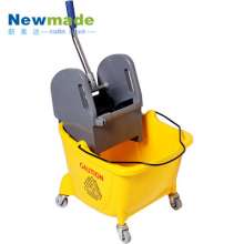 Double bucket water squeezing truck 34L flat mop water squeezing truck mop bucket pressing plastic bucket factory direct sales