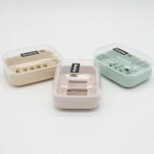 European-style simple soap box, cold and light color, high-quality PP soap box, transparent lid drain box with lid