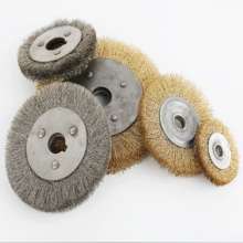 Parallel copper-plated wire wheel, flat stainless steel wire brush, wood polishing and polishing wire brush, wire brush