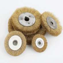 Parallel copper-plated wire wheel, flat stainless steel wire brush, wood polishing and polishing wire brush, wire brush
