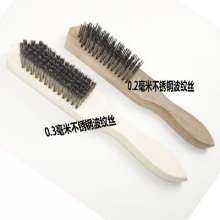 Factory direct sale extra large stainless steel wire wenwan brush wooden handle wire brush walnut patina vajra bodhi cleaning