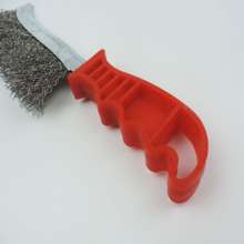 Knife-shaped wire brush barbecue cleaning brush stove grid stainless steel wire brush copper-plated wire brush rust removal wire brush