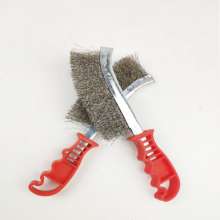 Knife-shaped wire brush barbecue cleaning brush stove grid stainless steel wire brush copper-plated wire brush rust removal wire brush